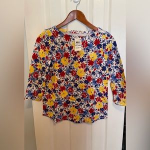 Nwt flower 3/4 sleeve shirt